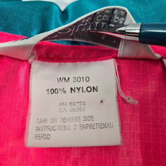 VTG 90s Columbia Men's Jacket Hot Pink Colorblock 1/4 Zip Windbreaker Pullover L - Picture 11 of 16